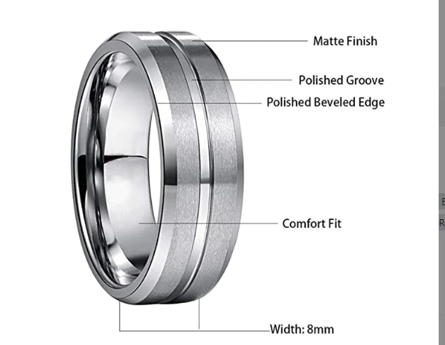 Creative Double-Sided Frosted Ring for Couples
