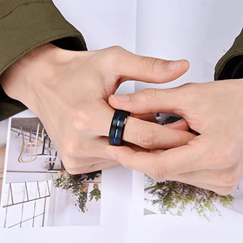 Creative Double-Sided Frosted Ring for Couples