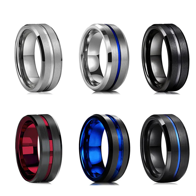 Creative Double-Sided Frosted Ring for Couples