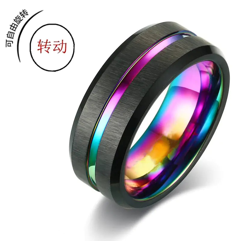 Creative Double-Sided Frosted Ring for Couples